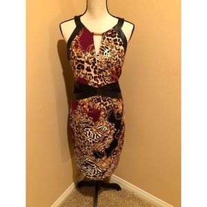 NWOT Multi Animal Print Halter Dress